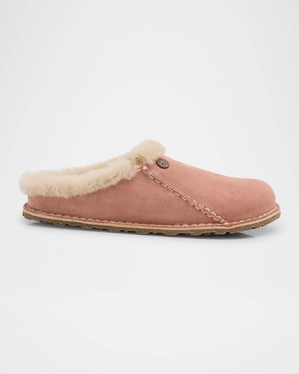 Zermatt Suede Shearling Slipper Mules
